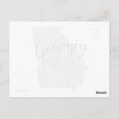 ジョージア シェイプド ヴィンテージ グレー タイポグラフィー ネーム ポストカード (裏面)