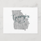 ジョージア　シェイプド　ヴィンテージ　グレー　タイポグラフィー　ネーム ポストカード (正面)