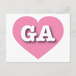 ジョージア・ピンクハート- I love GA ポストカード