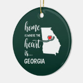 ジョージア・ホームはハート セラミックオーナメント (左)