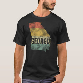 ジョージア レトロ サンセット カラー マップ Tシャツ