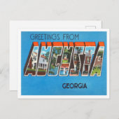 ジョージア・ヴィンテージ・トラベル、オーガスタからの挨拶 ポストカード (正面/裏面)