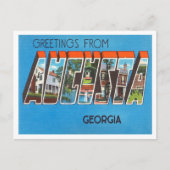 ジョージア・ヴィンテージ・トラベル、オーガスタからの挨拶 ポストカード (正面)