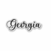 ジョージア 名前 - 手書きカリグラフィー シール (正面)