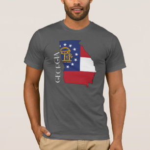 ジョージア(国家)の旗地図のワイシャツ Tシャツ