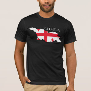 ジョージア(国)の旗地図 Tシャツ