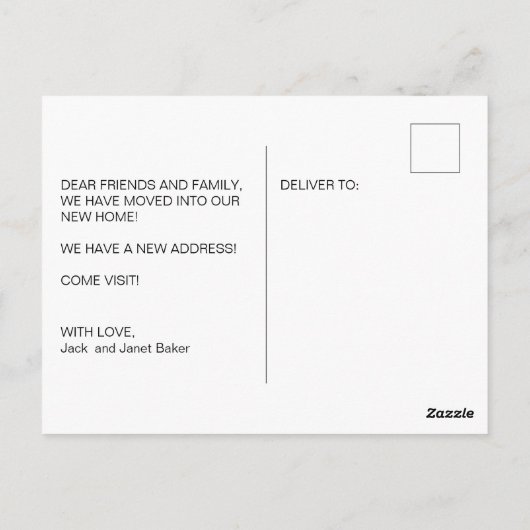 ジョージア・州の引っ越し案内カード ポストカード (裏面)