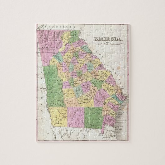 ジョージア(1827年)のヴィンテージの地図 ジグソーパズル (縦)