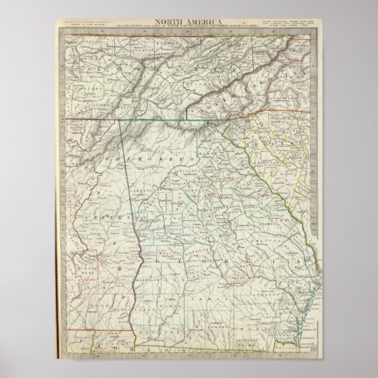 ジョージア、NC、SC、Tenn、Ala、Floridaのポイント ポスター (正面)