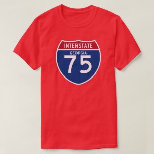ジョージアGA I-75の州間幹線道路の盾- Tシャツ