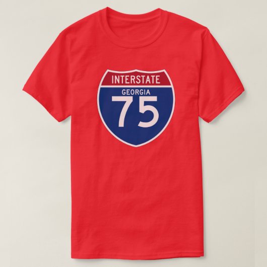 ジョージアGA I-75の州間幹線道路の盾- Tシャツ (デザイン正面)