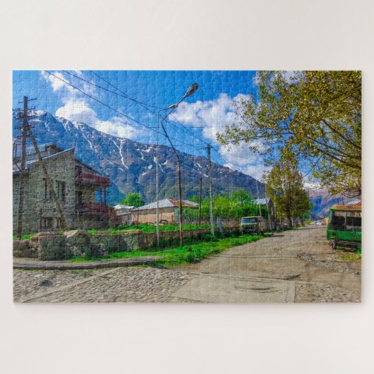 ジョージアKazbegi Stepantsminda Gergeti自然 ジグソーパズル (横)