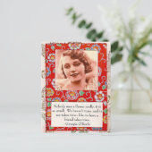 ジョージアO'Keefeの友情の引用文のコラージュの郵便はがき ポストカード (スタンド正面)