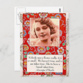 ジョージアO'Keefeの友情の引用文のコラージュの郵便はがき ポストカード (正面/裏面)