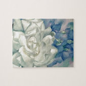 ジョージアO'Keefe圧倒する白いバラおよびLarkspur ジグソーパズル (横)