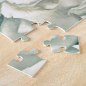 ジョージアO'Keefe圧倒する白いバラおよびLarkspur ジグソーパズル (側面)