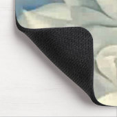 ジョージアO'Keefe圧倒する白いバラおよびLarkspur マウスパッド (コーナー)