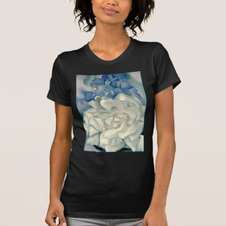 ジョージアO'Keefe圧倒する白いバラおよびLarkspur Tシャツ