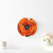 ジョージアO'Keefe圧倒する赤いケシの花 ラウンド壁時計 (ホーム)