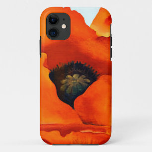 ジョージアO'Keefe圧倒する赤いケシの花 iPhone 11 ケース