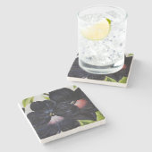 ジョージアO'Keefe 1925ブラックアンドパープルペチュニア ストーンコースター (横)