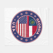 ジョージアTシャツ、グルジアのステッカー フリースブランケット (正面(横))