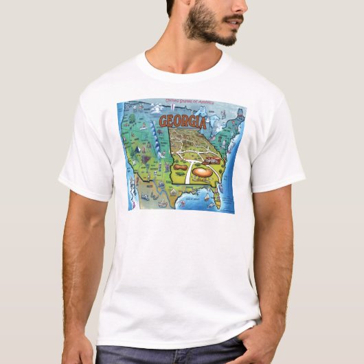 ジョージアUSAの地図 Tシャツ (正面)