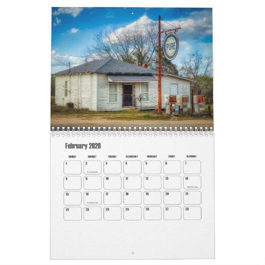 ジョージアUSAカレンダー カレンダー (2月 2026)