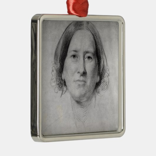 ジョージエリオットのポートレートのための最初勉強 メタルオーナメント (右)
