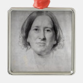 ジョージエリオットのポートレートのための最初勉強 メタルオーナメント (正面)