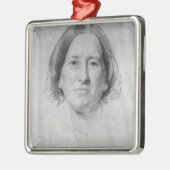 ジョージエリオットのポートレートのための最初勉強 メタルオーナメント (左)