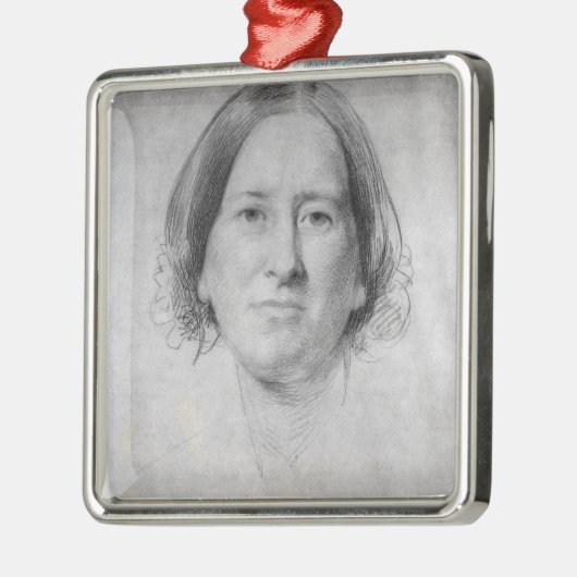 ジョージエリオットのポートレートのための最初勉強 メタルオーナメント (左)