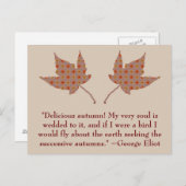 ジョージエリオットオータム引用文ハガキ ポストカード (正面/裏面)