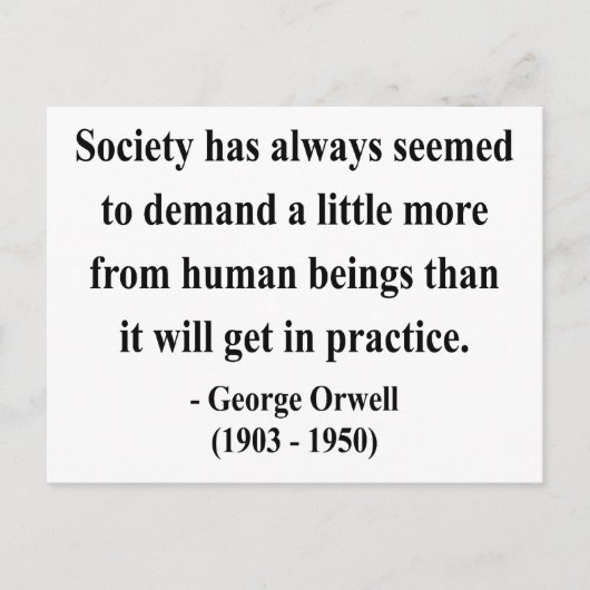 ジョージオーウェル引用文8a ポストカード (正面)