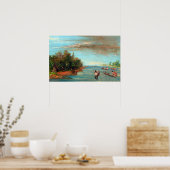 ジョージカトリンサックとキツネセーリングインカヌー ポスター (キッチン)