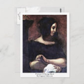 ジョージサンドのポートレートバイユージーンデラクロワ ポストカード (正面/裏面)