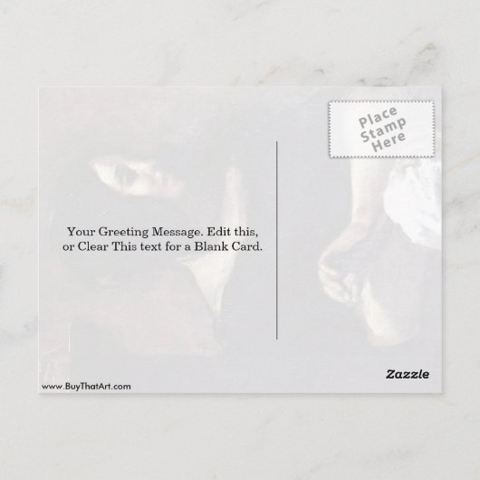 ジョージサンドのポートレートバイユージーンデラクロワ ポストカード (裏面)