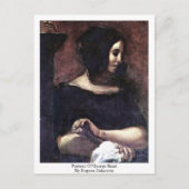 ジョージサンドのポートレートバイユージーンデラクロワ ポストカード (正面)