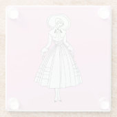 ジョージズバービエ1920年代ファッションイラストレーション ガラスコースター (裏面)