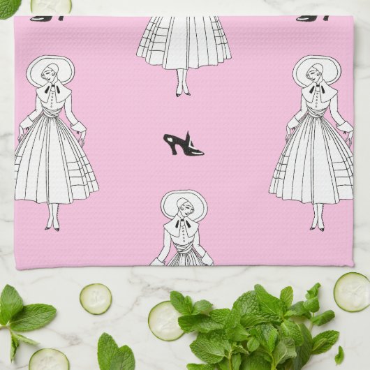 ジョージズバービエ1920年代ファッションイラストレーション キッチンタオル (折り畳み)