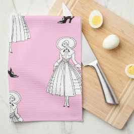ジョージズバービエ1920年代ファッションイラストレーション キッチンタオル
