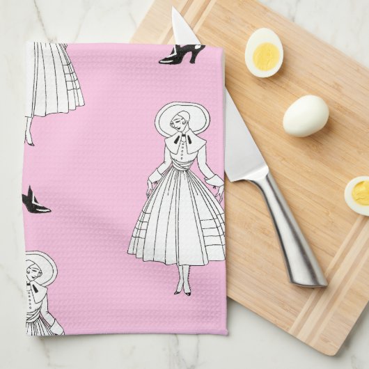 ジョージズバービエ1920年代ファッションイラストレーション キッチンタオル (四つ折り)