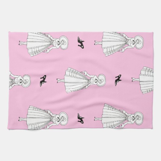 ジョージズバービエ1920年代ファッションイラストレーション キッチンタオル (横)