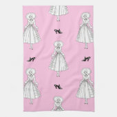 ジョージズバービエ1920年代ファッションイラストレーション キッチンタオル (縦)