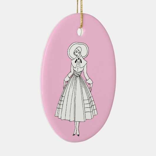 ジョージズバービエ1920年代ファッションイラストレーション セラミックオーナメント (右)