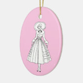 ジョージズバービエ1920年代ファッションイラストレーション セラミックオーナメント (左)