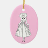 ジョージズバービエ1920年代ファッションイラストレーション セラミックオーナメント (正面)