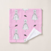 ジョージズバービエ1920年代ファッションイラストレーション バスタオルセット (ウォッシュタオル)