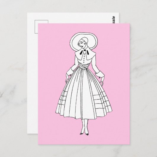 ジョージズバービエ1920年代ファッションイラストレーション ポストカード (正面/裏面)