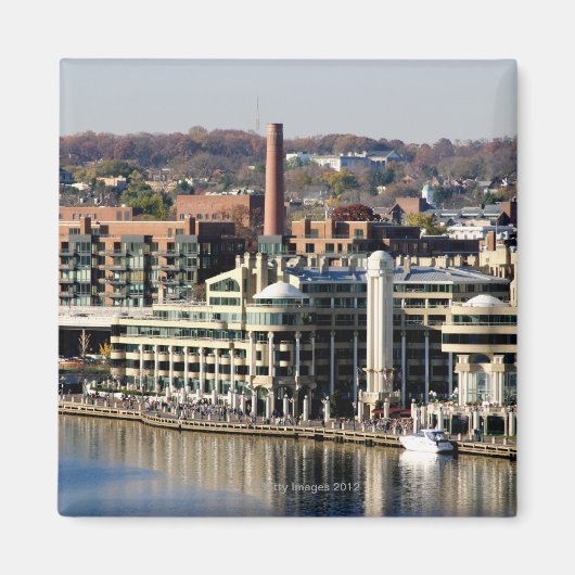 ジョージタウンとウォーターフロント – ワシントンDCのビュー マグネット (正面)